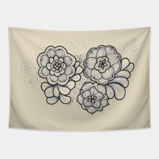 Doodle Fowers Tapestry