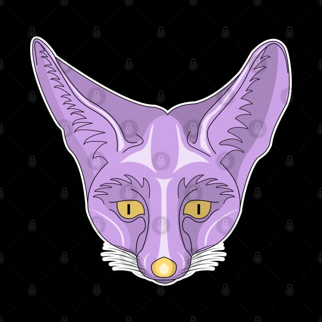 cute purple rappel fox face by dwalikur
