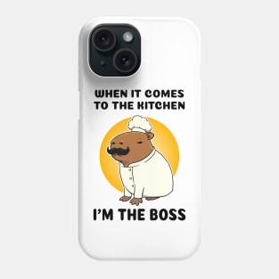 When it comes to the kitchen I'm the boss Capybara Chef Phone Case