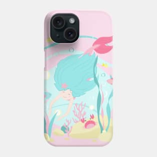 Cute Mermaid Diving Under the Sea Phone Case