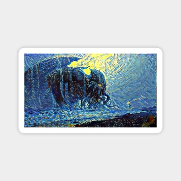 Cthulhu Lovecraft Starry Night Magnet by Starry Night