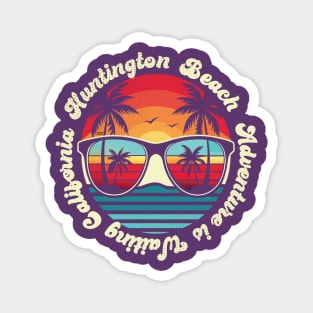 Retro Huntington Beach Magnet