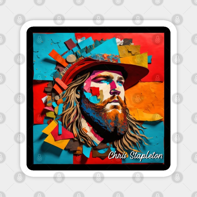 Chris Stapleton // Paper Art Magnet by Otmr Draws