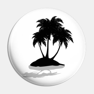 Minimal Black Palm Tree Pin