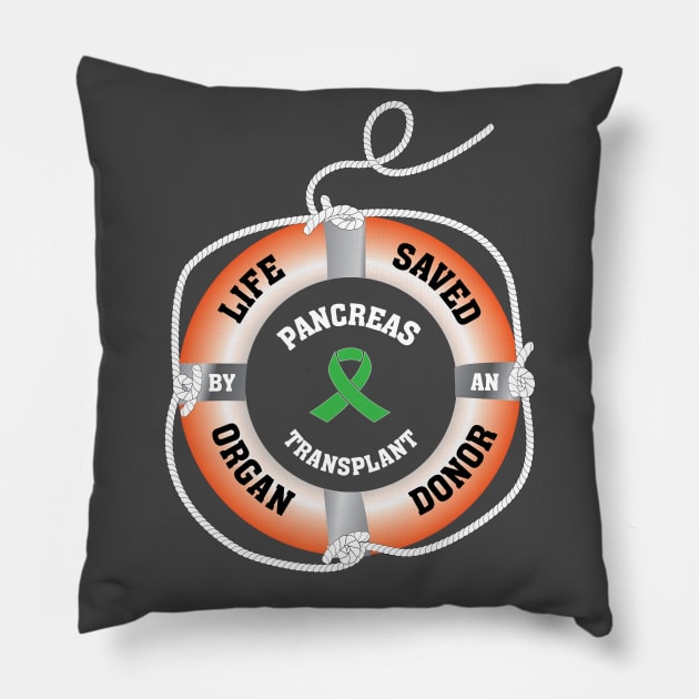 Life Saved by an Organ Donor Ring Buoy Pancreas Pillow by Wildey Design