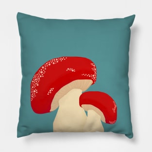 Cute Mushrooms with Red Caps Pillow