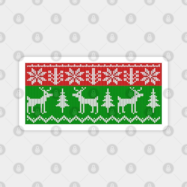 Christmas ugly sweater with deer Magnet by Cute-Design