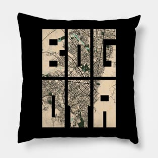 Bogota, Colombian City Map Typography - Vintage Pillow