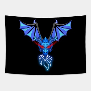 Fantasy Dragon in watercolor - electric flames Tapestry