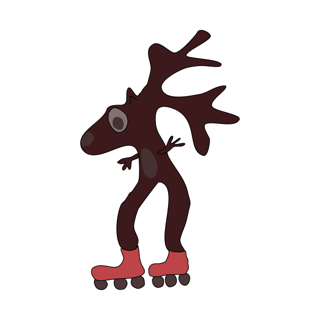 Deer on skates by Sci-Emily