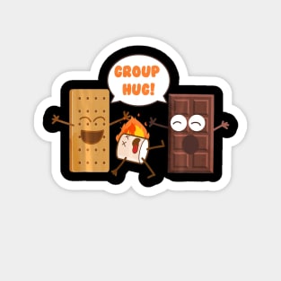 Group Hug Funny Smores Chocolate Marshmallow Camping Magnet