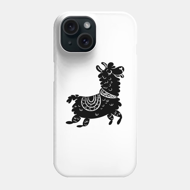 cute llama alpaca Phone Case by HBfunshirts