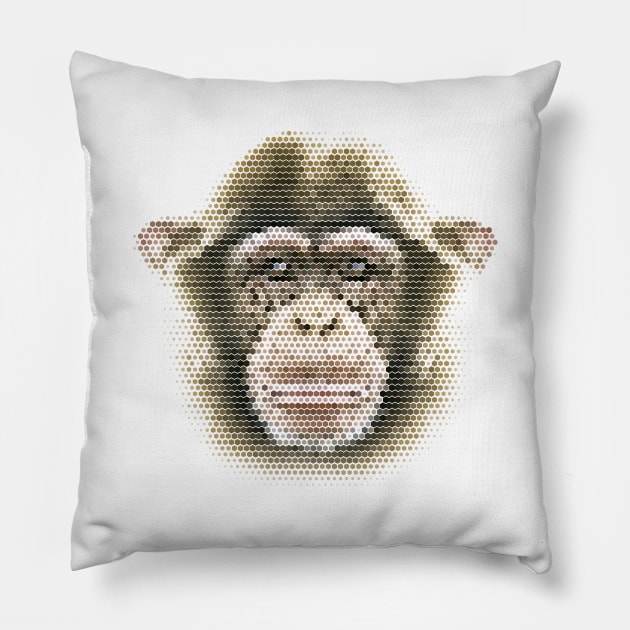 Geometric Animal Chimpanzee Pillow by Rebus28