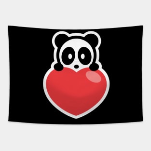 Valentine Heart Panda Bambu Brand Valentines Day Love Tapestry