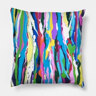 Spring Color Riot Fluid Abstract Pillow