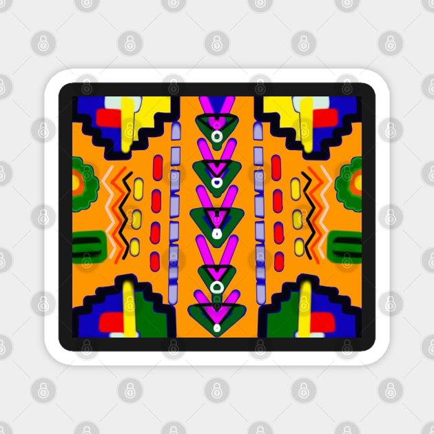 Kente Kinte cloth ii traditional indigenous pattern design inspired by Ghanaian kenten weaving Magnet by Artonmytee