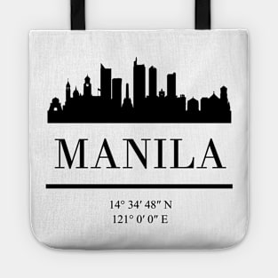 MANILA PHILIPPINES BLACK SILHOUETTE SKYLINE ART Tote