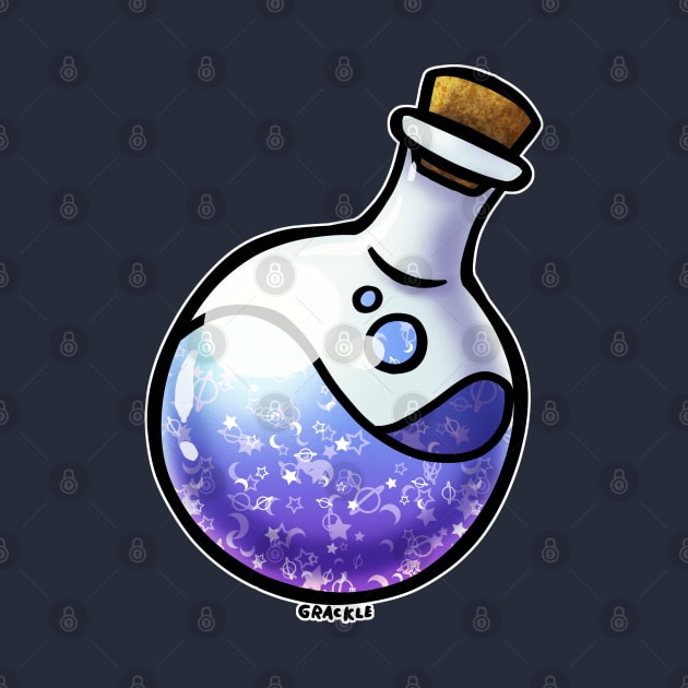 Sky Blue Whimsical Wizard Potion by Jan Grackle