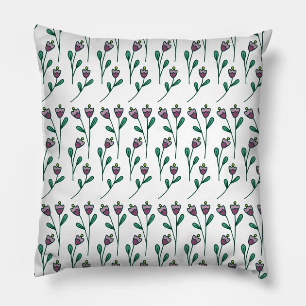 Dainty Flowers | Floral Pattern | Pink Flowers Pillow by HLeslie Design