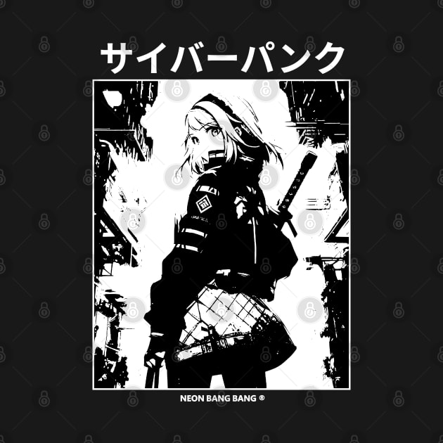 Cyberpunk Girl Manga Aesthetic Goth Grunge Japanese Waifu Anime Streetwear | Black by Neon Bang Bang