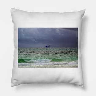 Sailing Boats, Boracay Island, Philippines Pillow