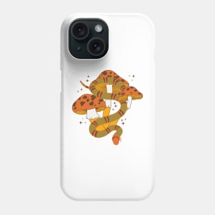 Snake and Mushrooms - Tangerine Phone Case