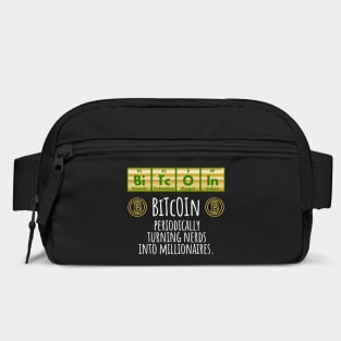BiTcOIn Periodically Turning Nerds Into Millionaires design Bag