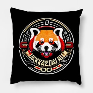 Japanese Yakuza Red panda vintage Pillow