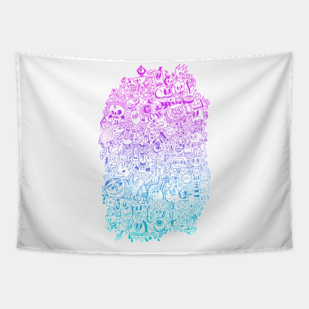 Gradient Doodle Tapestry by wotto