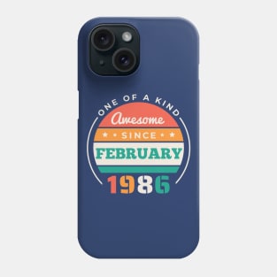 Retro Awesome Since February 1986 Birthday Vintage Bday 1986 Phone Case