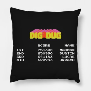 Stranger Things Dig Dug High Score Pillow
