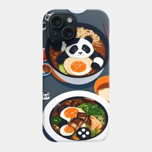 cute panda ramen art drawing illustration Phone Case