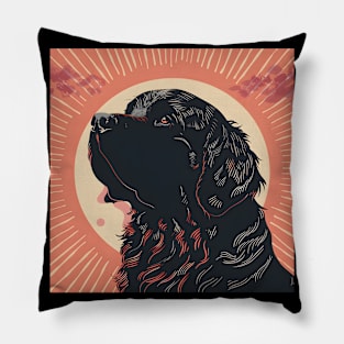 Retro Newfoundland: Pastel Pup Revival Pillow