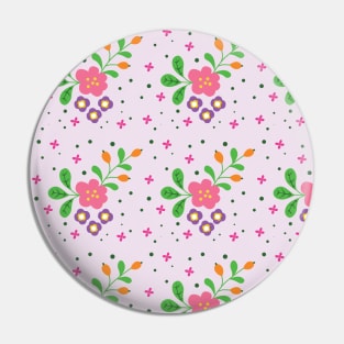 Botanical Flower Pattern Artwork Pin