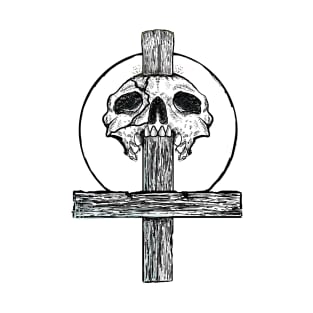 Skull and Reversed Cross T-Shirt