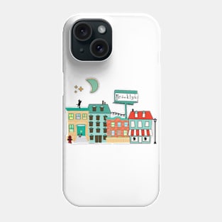 NYC Brooklyn night cityscape Phone Case