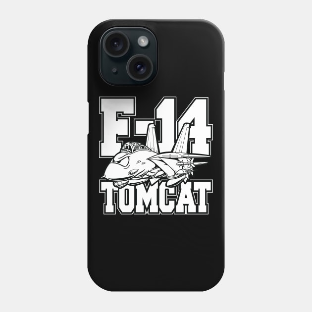 F-14 Tomcat Classic Fighter Jet Aircraft Cartoon Phone Case by hobrath