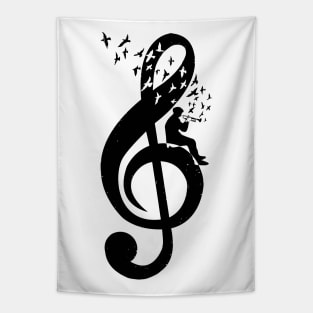 Treble Clef - Bugle Tapestry