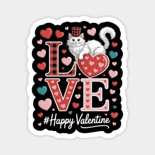 LOVE Happy Valentine British Longhair Cat Valentine's Hat Magnet