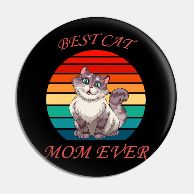 Vintage Best Cat Mom Ever Cat Mama Mother Gift for Women Pin by Trendy_Designs