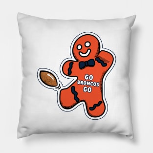 Denver Broncos Gingerbread Man Pillow