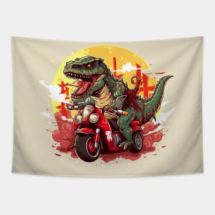 dino ride motorbike Tapestry