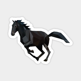 Black Low Poly Horse Magnet