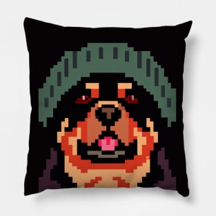 Rottweiler Pixel Art Dog Lover Puppy Pillow