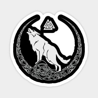 Viking Wolf of Odin Valknut Norse Mythology Magnet