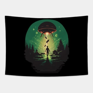 Funny UFO Aliens Cow Gifts Men Women Kids Funny Cow Tapestry