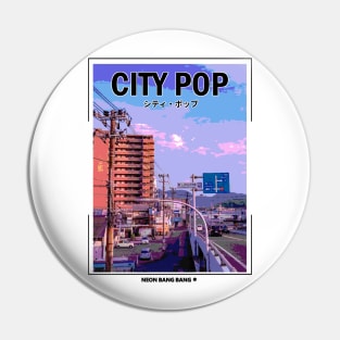 Vaporwave Japan Cityscape Pin