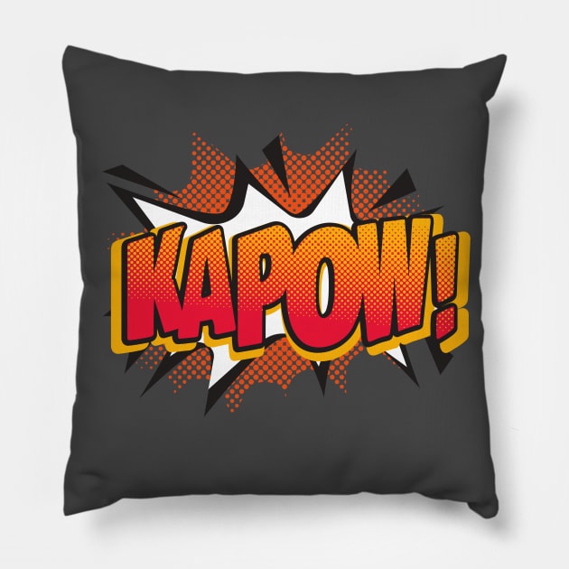 KAPOW run run run Pillow by Grishman4u