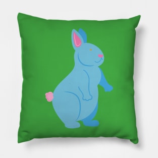 Happy Blue Bunny Pillow