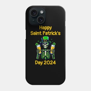 St Patricks Day 2024. Irish Skull Men Phone Case